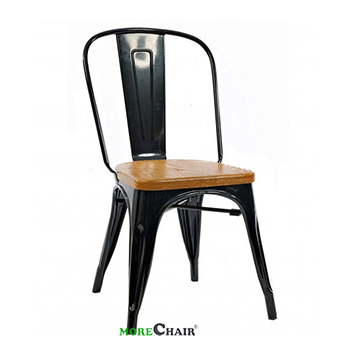  Ghế tolix không tay mặt gỗ TL-03